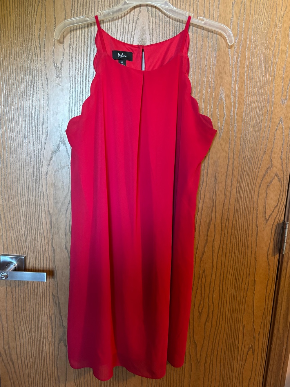Pretty Red Scallop Detail Womens Dress